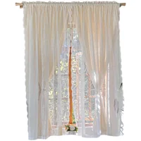 OQ5M Wholesale Double Layer French Vintage Curtains American Rustic White Lace Gauze Curtains Princess Wind Balcony Floating 1