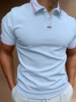 Polo d'été à manches courtes et col élastique pour hommes, couleur unie, séchage rapide, T-Shirt de sport pour vêtements actifs 5