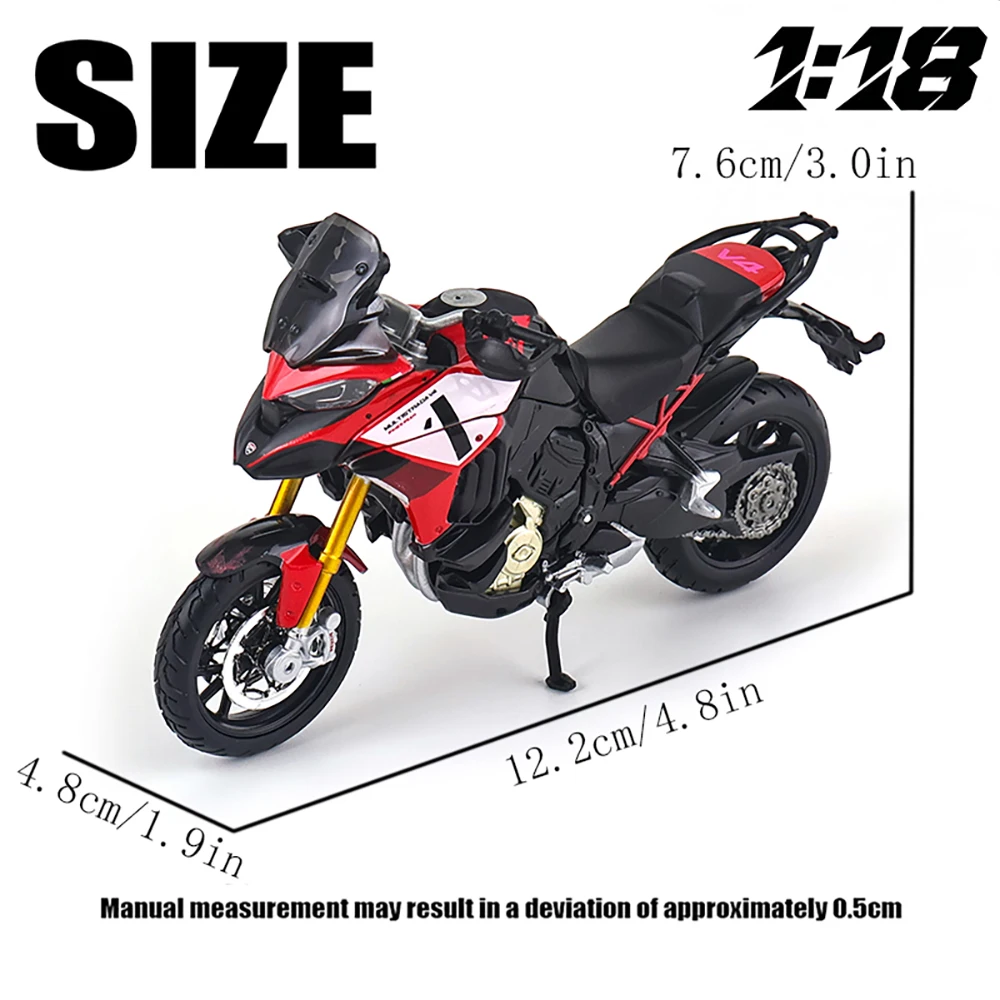 Bburago 1:18 Nuovo modello Ducati Multistrada V4 Lavorazione squisita, collezione classica, modello di moto in lega pressofusa - immagine 6