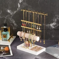 Jewelry Display Stand Retro Earring Wood Bracelet Organizer Vintage Holder Storage Rack 2