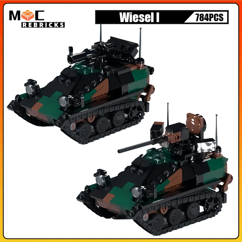 

Light Air Transport Armored Vehicle Wiesel I Military Tank Armoured Weapons Carrier MOC Building Blocks Model Bricks Toys Gifts