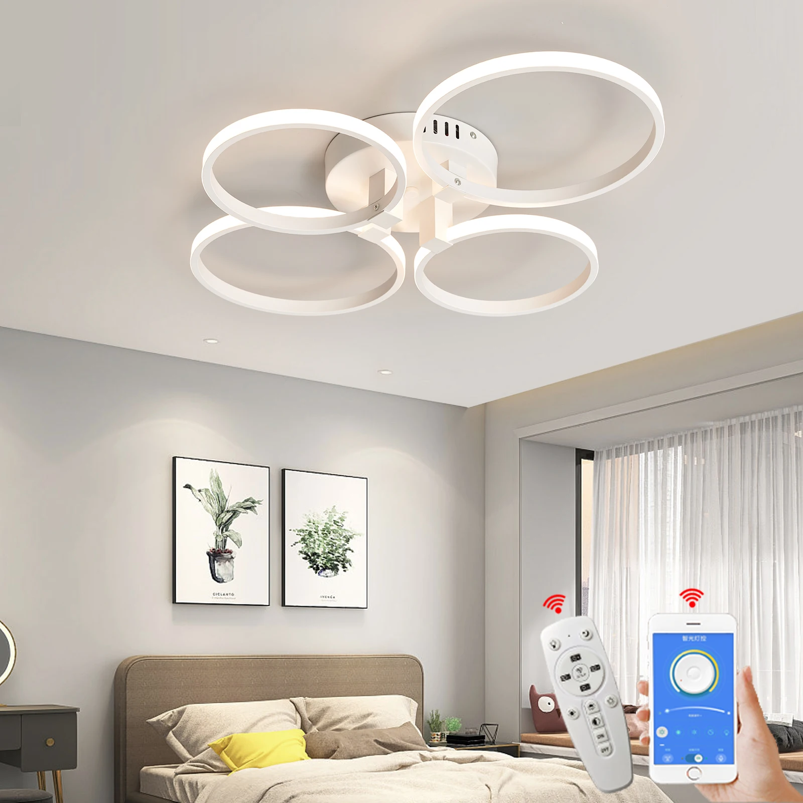 Luminárias de teto modernas ovais com led neo gleam, para sala de estar, quarto, AC110V 220V, decoração de quarto, luminária de teto regulável
