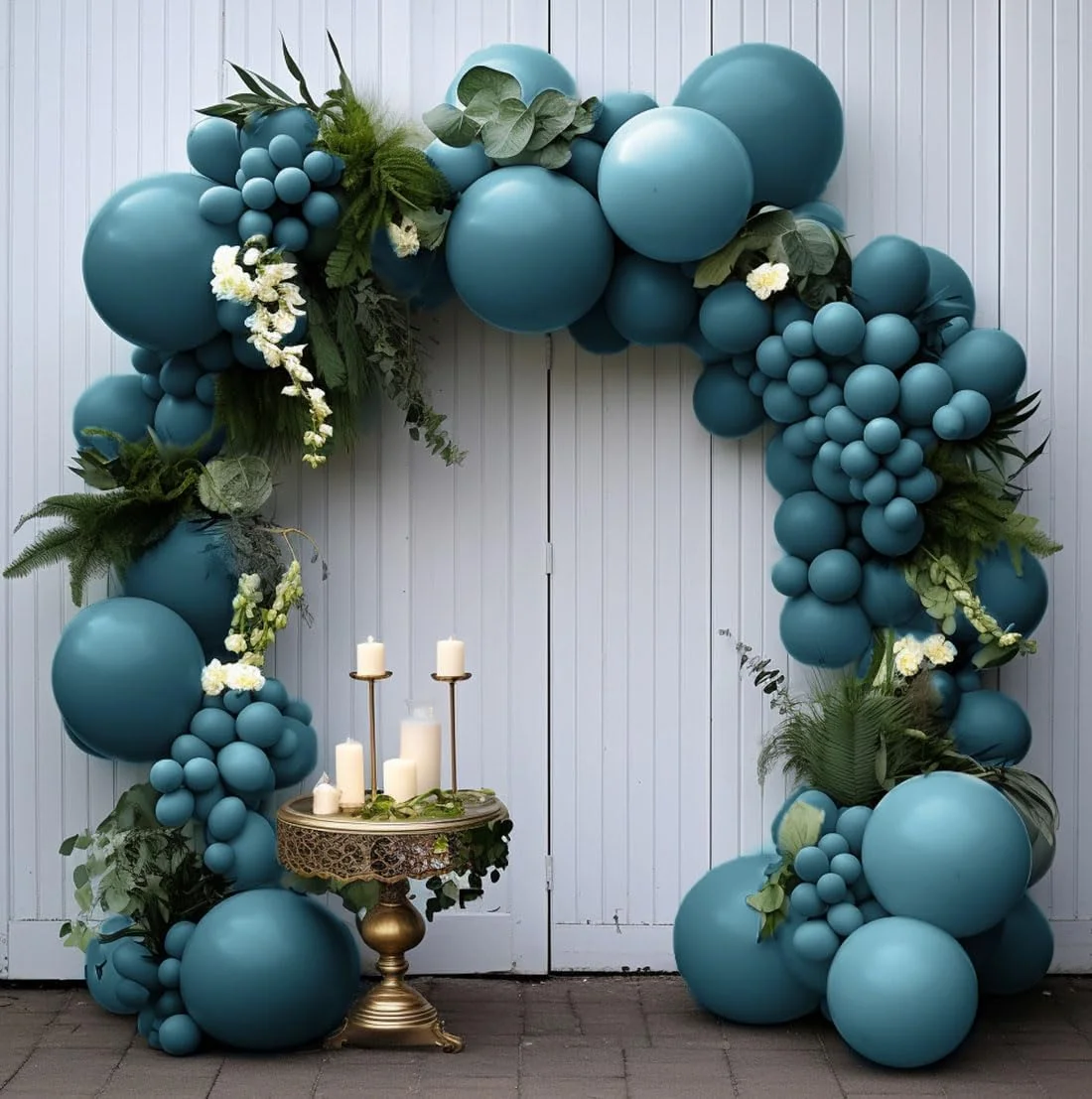 Elegant Dusty Blue Balloons for Birthday and Baby Shower Decor