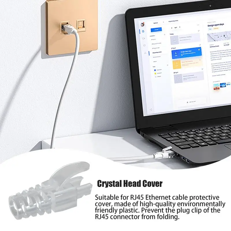Cable Boot Cover Network Cable Strain Relief 6.5mm Rj45 Connector Boots Connector Plug Cover Rj45 Strain Relief