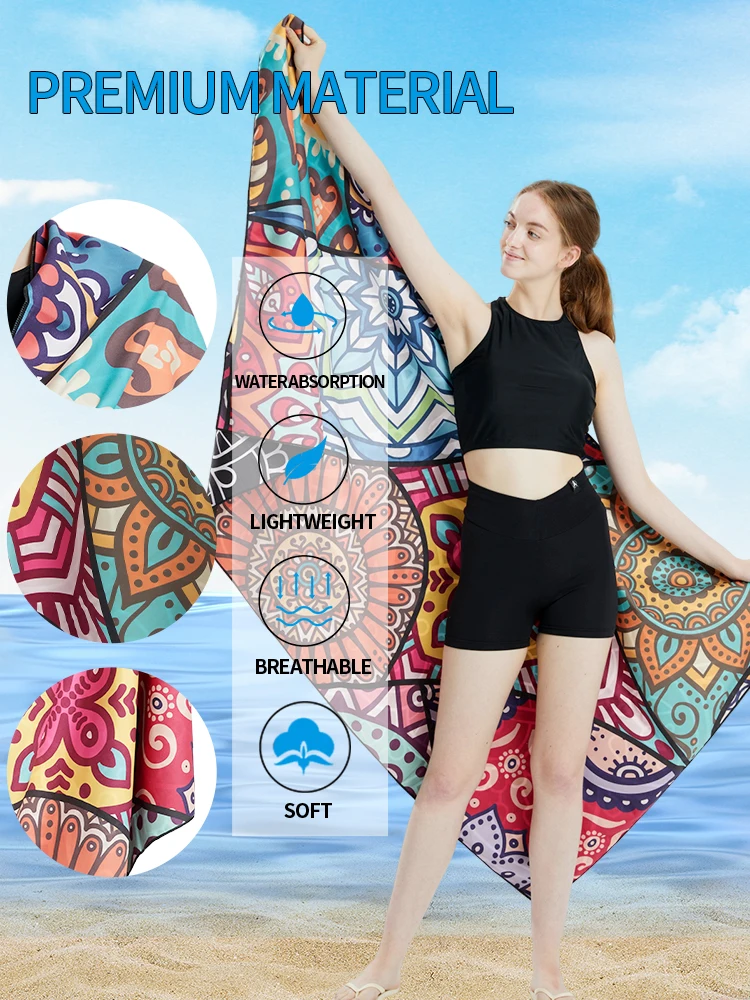 Big Microfiber Beach Towels Quick Dry Towel Sand Cloud Beach Towels Aldults Pool Towel for Travel Swim Pool Yoga（S16） 4