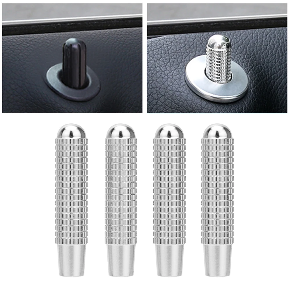 

4pcs Aluminum Alloy Car Door Lock Pins Button Cover Trim for Mercedes Benz C W205 GLC GLE E W213 CLA GLA A Class Accessories