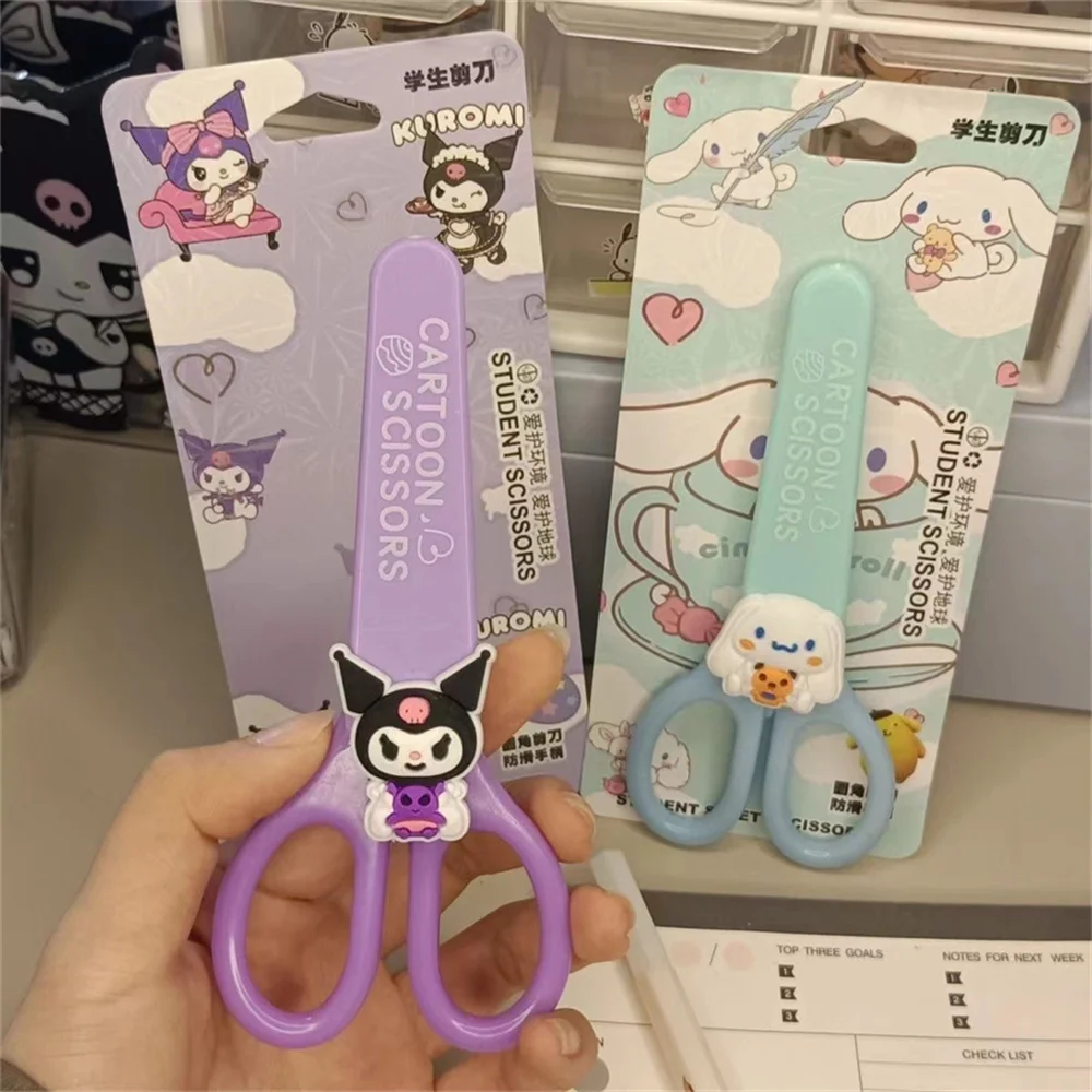 Safety Scissors Sanrio Kuromi Cinnamoroll Melody Hand Made Kid Stationery
