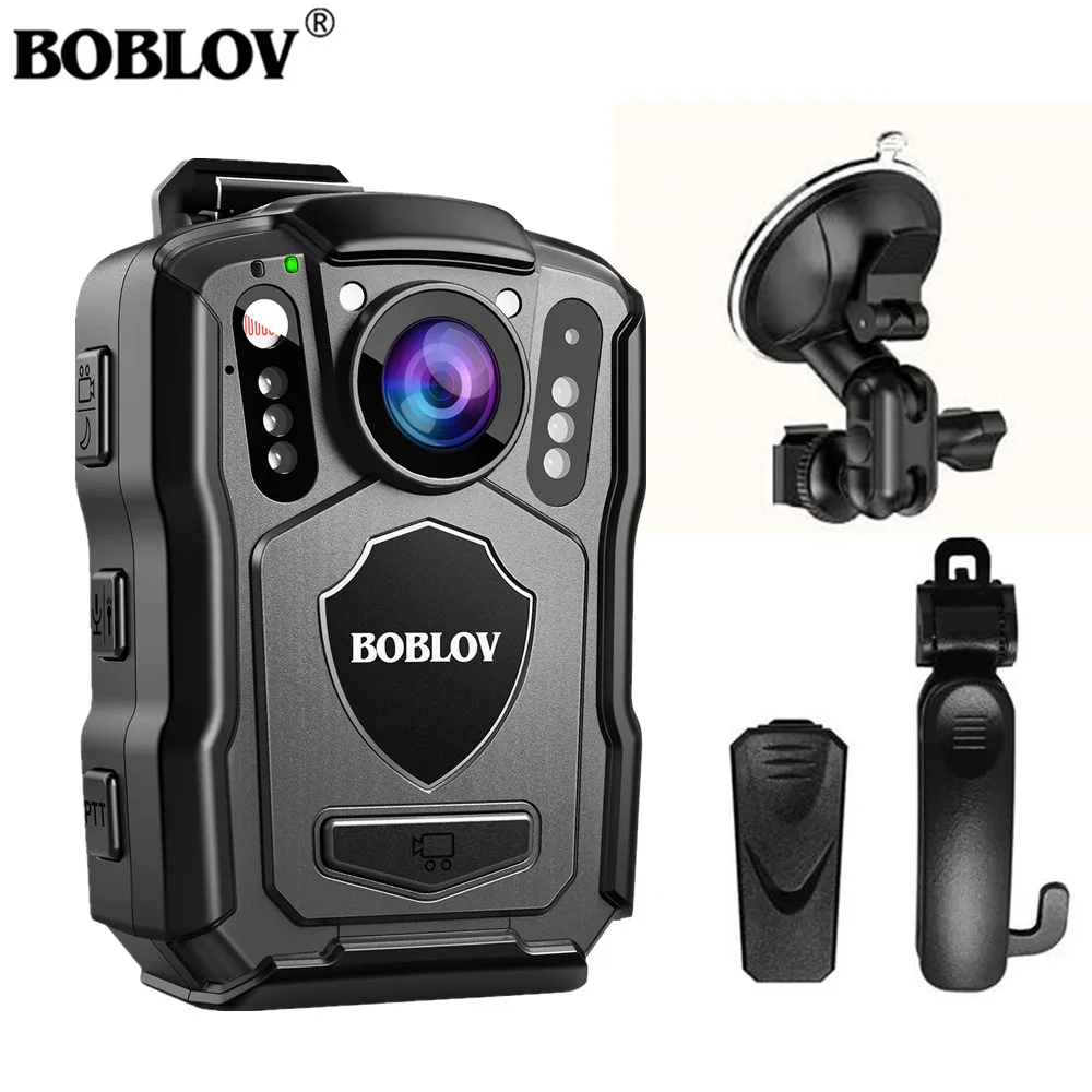 BOBLOV M5 Police Body Camera GPS Recorder 1440P Body Mounted Cam 128GB Body Camera Night Vision IR IP67 Dashcam Car Suction Cam 1