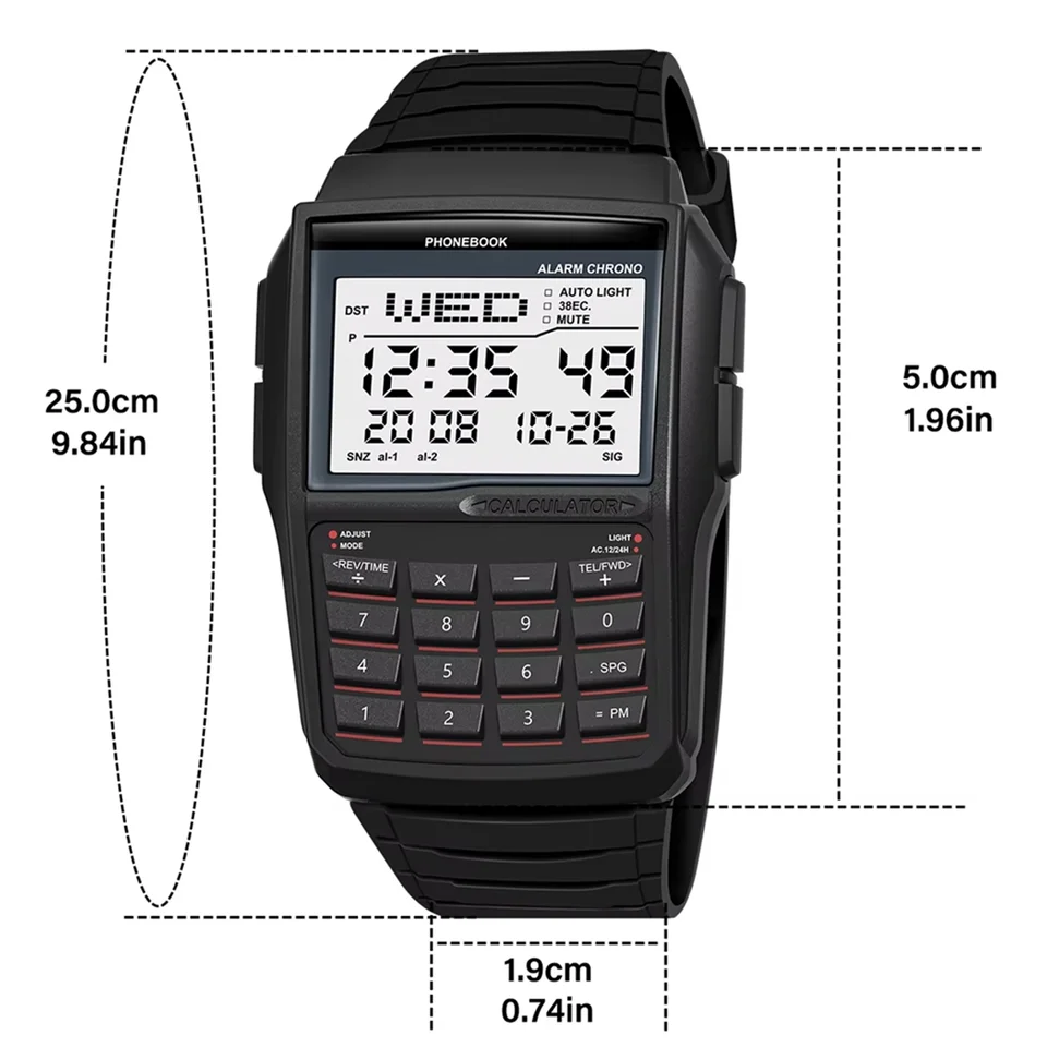 NEW LED Electronic Watch Digital Sports Multifunction Calculator Watch Waterproof Watch Computer Style