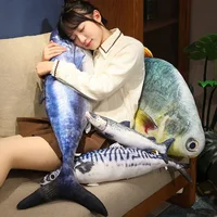 3D Simulation Fish Plush Toys Stuffed Tuna Salmon Autumn Saury Grouper Plush Pillow Creative Sofa Pillow Cushion Gift Kids Toy 4