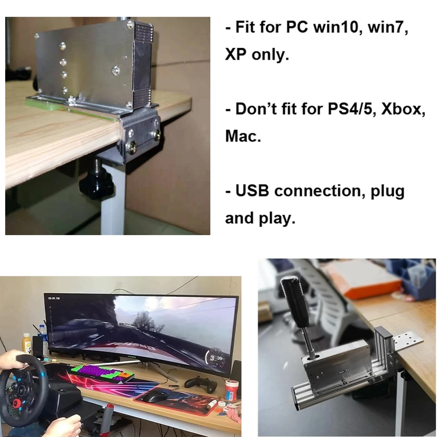 PC USB Sequential Shifter Gear Shifter For Logitech G25 G27 G29 G920 G923 Thrustmaster T300RS/GT T500 For ETS2 Sim Racing Games racing gear shifter