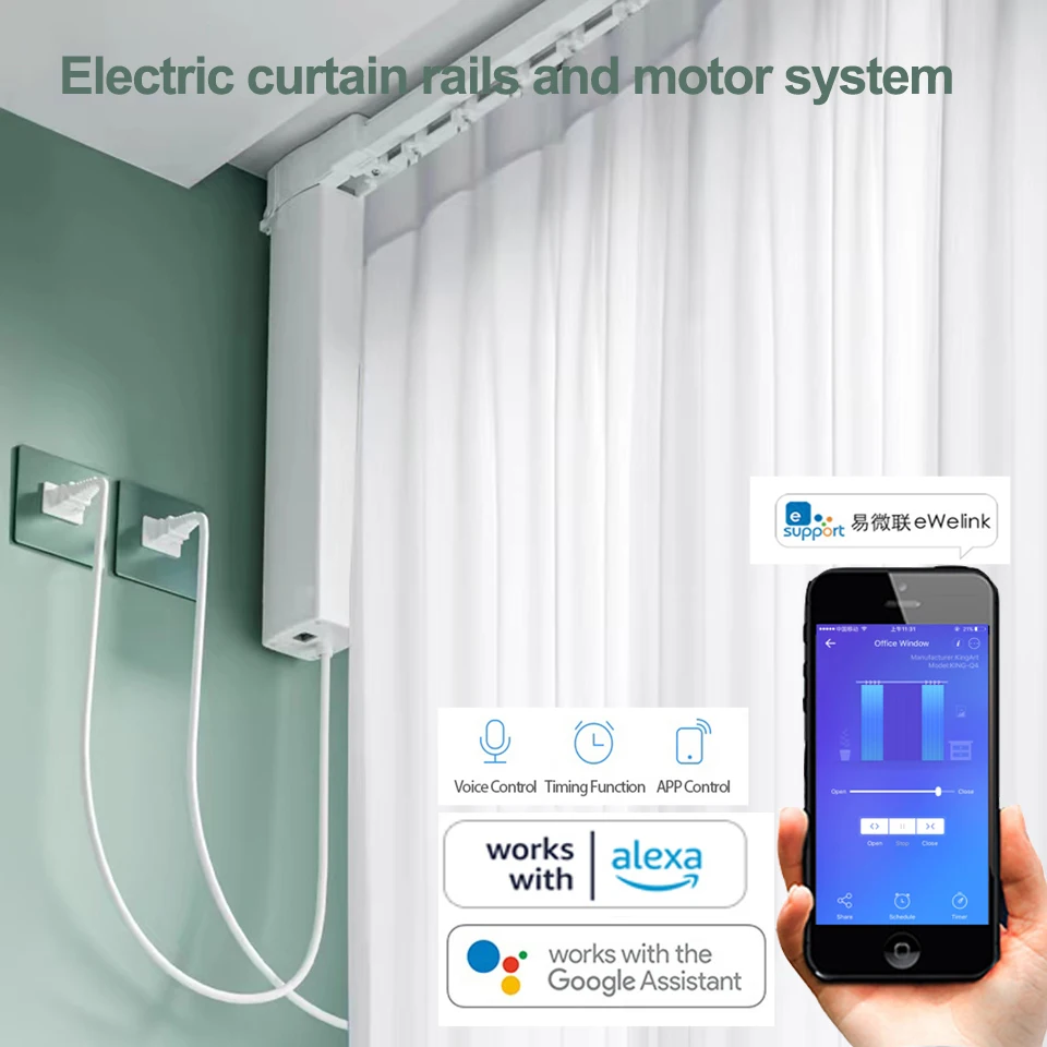 1PCS Electric Smart Curtains System, Automatic Curtain Opener