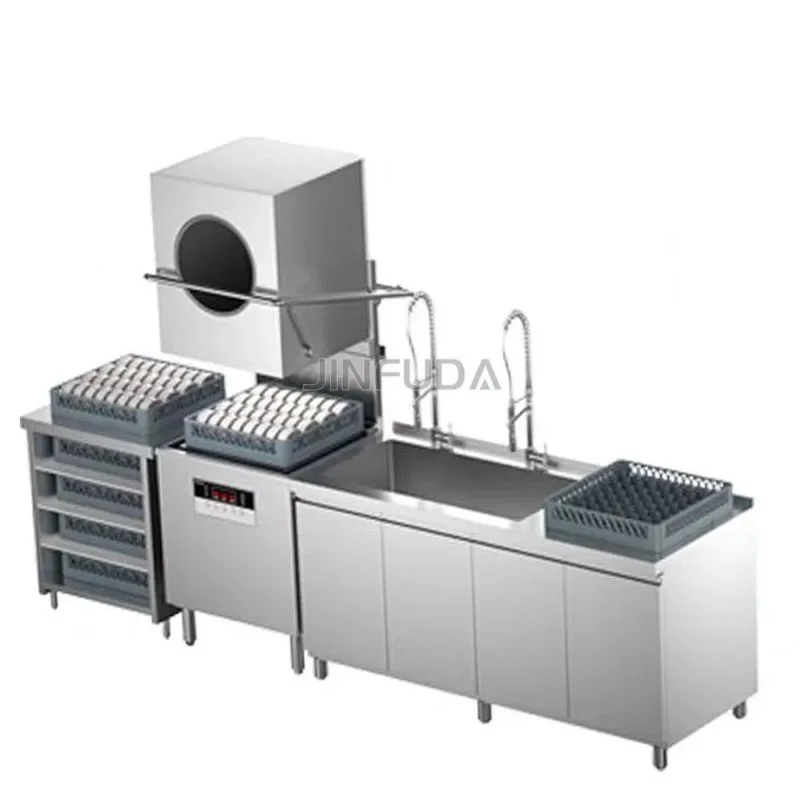 Automatic Dishwasher Heavy Duty Kitchen Dishwasher 201 Stainless Steel Commercial Hotel Restaurant Dishwasher 60 Baskets/hour 2