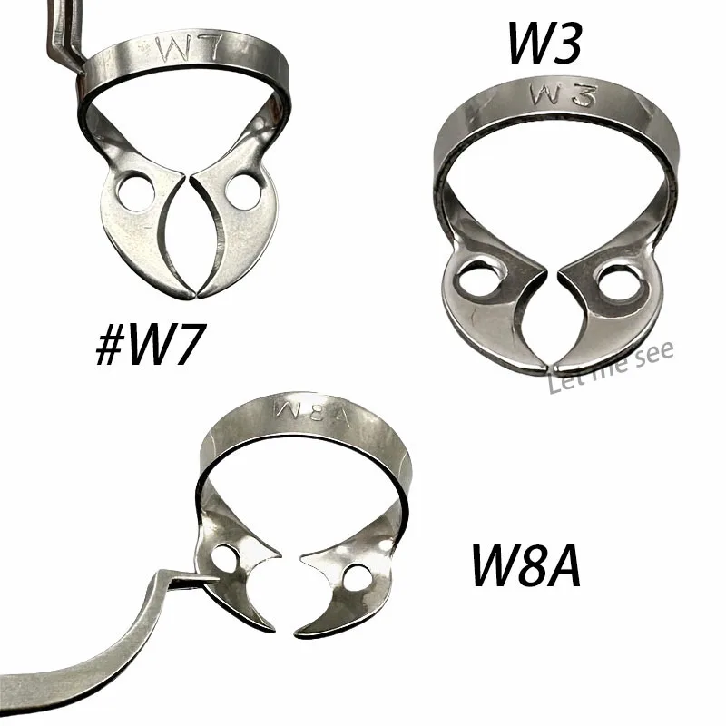 15PcsDentalRubberDamClampsW8AW3W7StainlessSteelDamClip