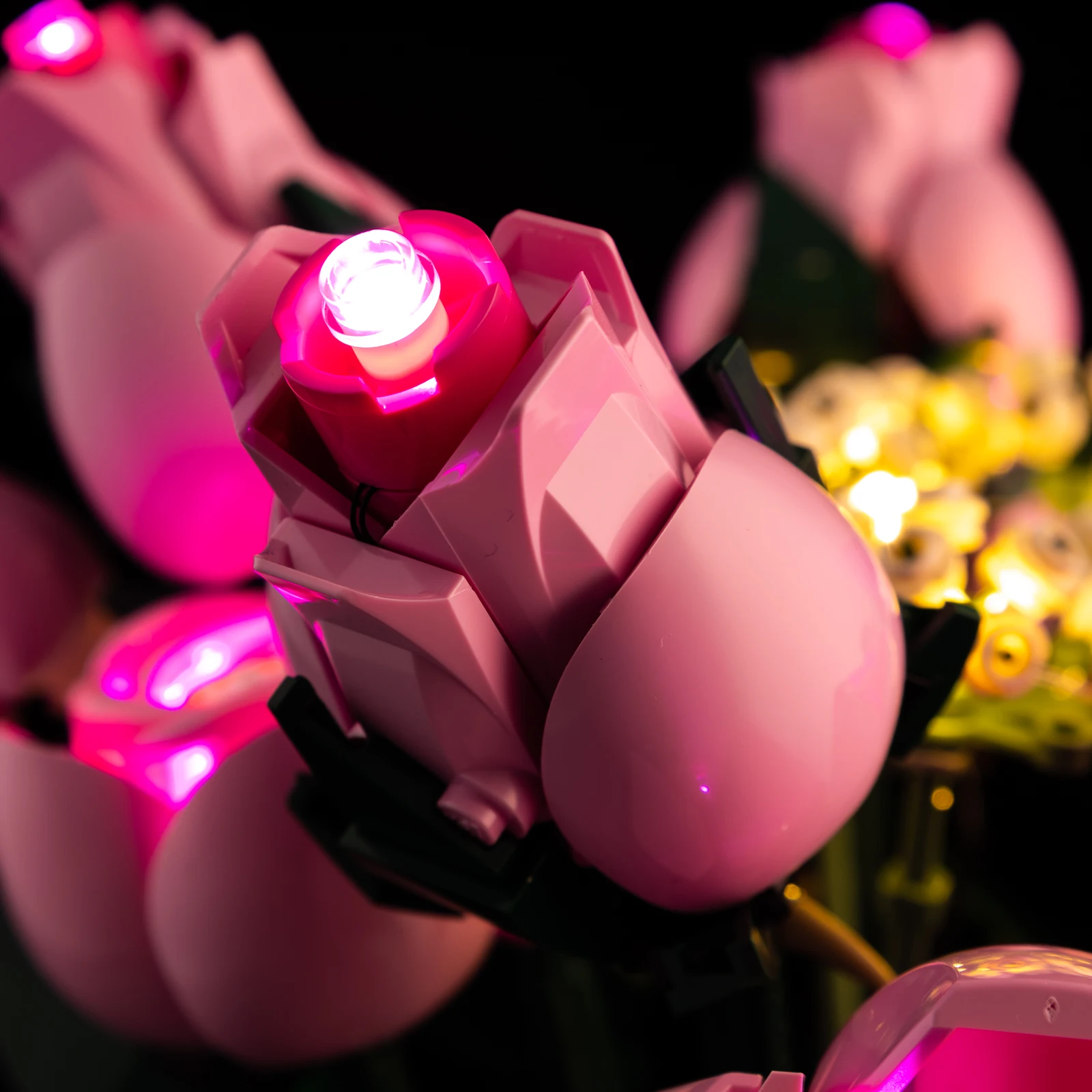 LED-Beleuchtungsset für Lego, Blumenstrauß aus rosa Rosen, Modell 10374, DIY-Spielzeug-Set, nicht im Lieferumfang enthalten, Bausteine – Detail 5