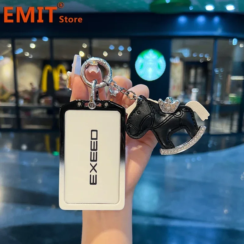 아연 합금 자동차 키 케이스, Chery Exeed RX VX LX TXL FL NFC 카드 원격 보호 가드 커버, 쉘 키체인 포브 액세서리