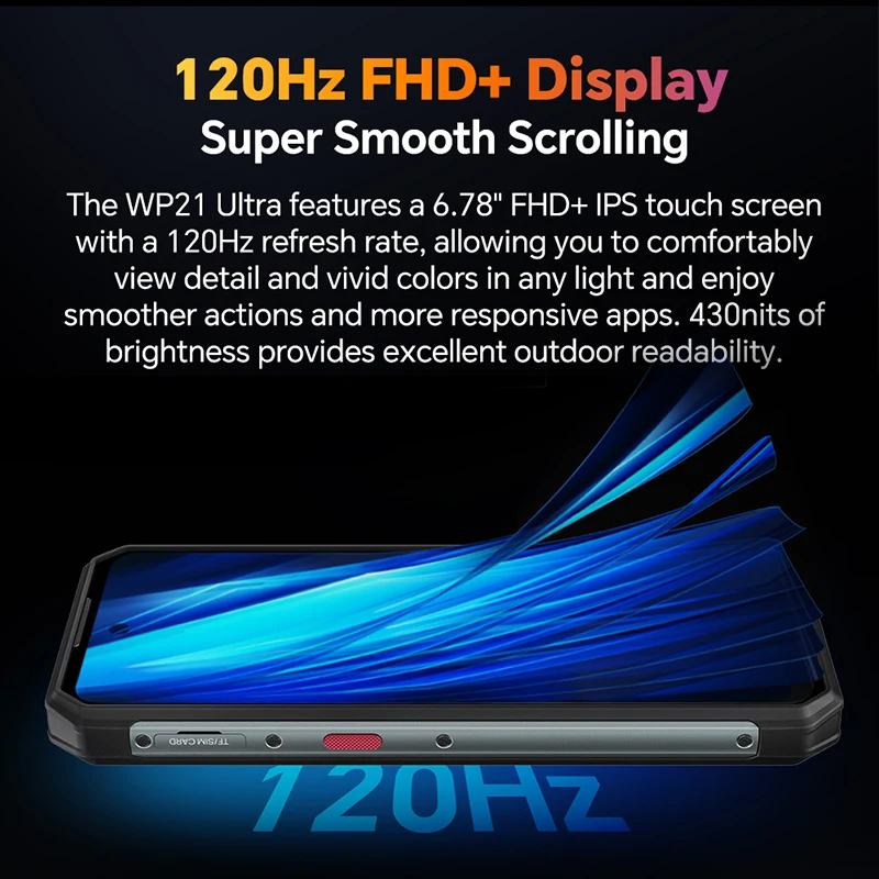 Oukitel WP21 Ultra Rugged Smartphone 9800mAh 6.78" FHD+ Cellphone 12GB 256GB Mobile Phone 64MP Camera 66W Fast Charger 3