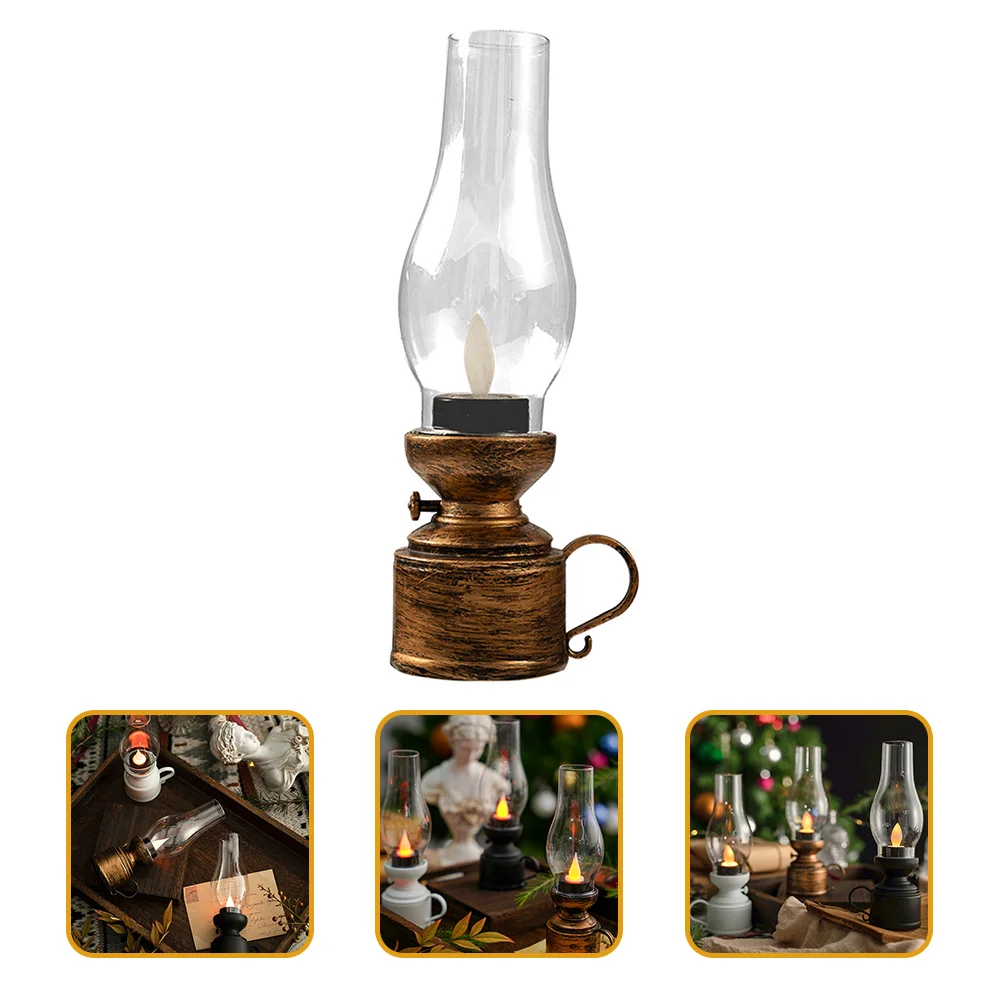

Lamp Kerosene Oil Lantern Led Vintage Lamps Light Vintage Table Lamp Table Flameless Decorative Retro Plastic Shade Chimney