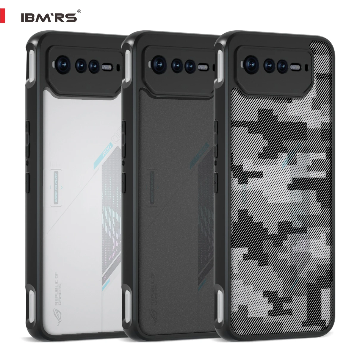 Ibmrs Per Asus Rog Phone 6/6Pro/6D Case, Camouflage Hard Back Heavy Duty Antiurto Custodia Protettiva Avanzata Per Paraurti
