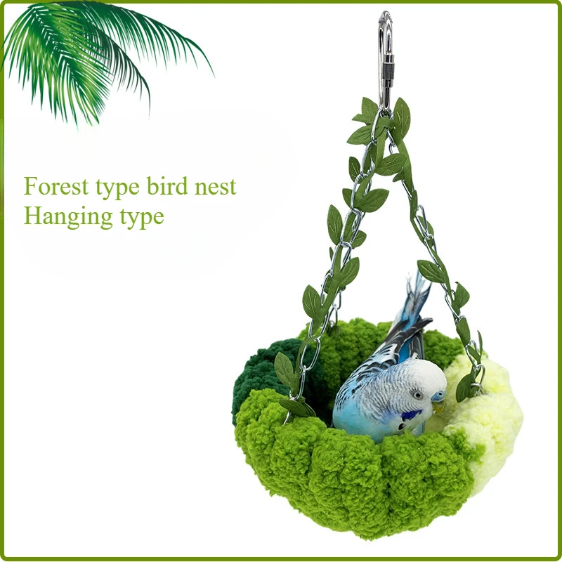 Bird Cage Hammock bird sleeping bed For Parrot Hammock Bed Comfortable Soft Coral Fleece Hanging Bird Sleeping Nest Cage Green Parrot Sleeping Bed