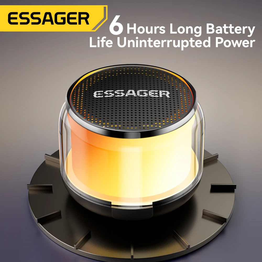Essager Portable Bluetooth Speaker Super Bass Mini Speaker Luz Multicolorida Cartão de Memória - Image 4