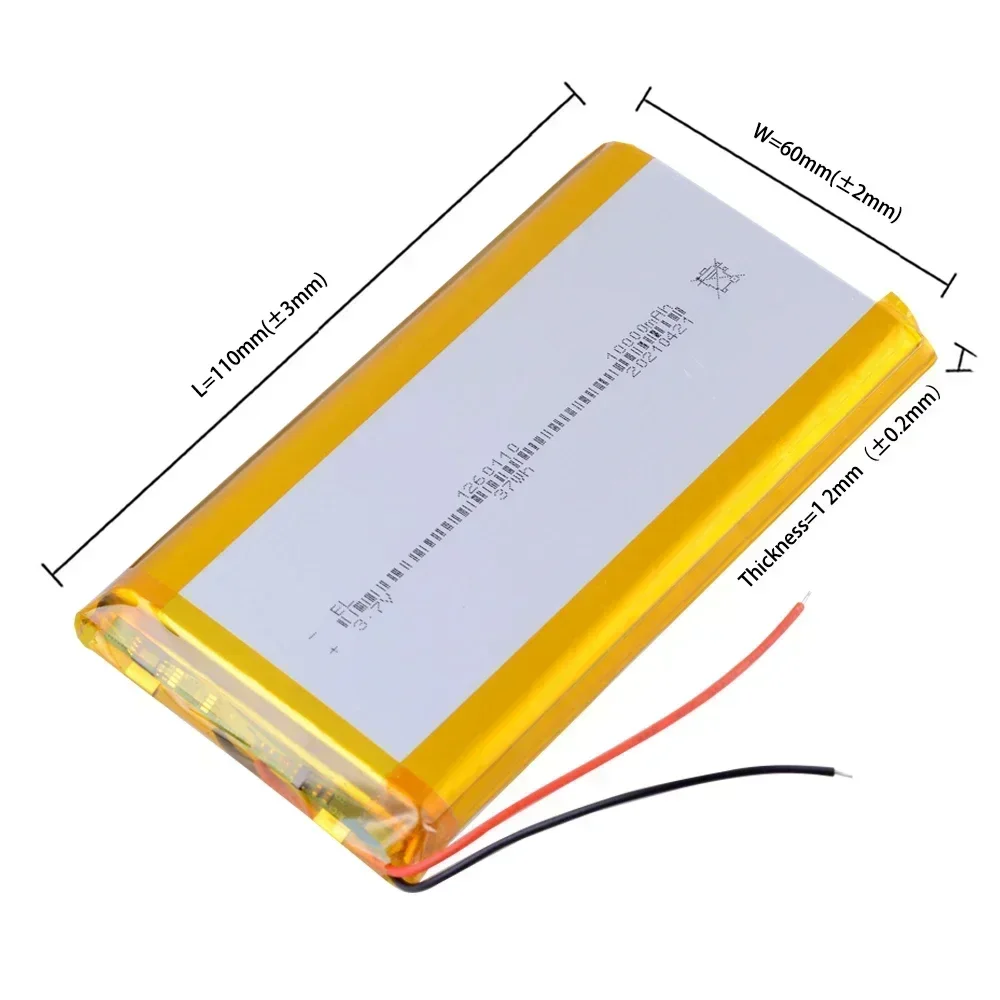 3.7V 10000mAh 1260110 Rechargeable Polymer Batteries Lipo Li-Po For Toy Power Bank GPS Laptop Camping Lights Diy rechargeable lithium batteries