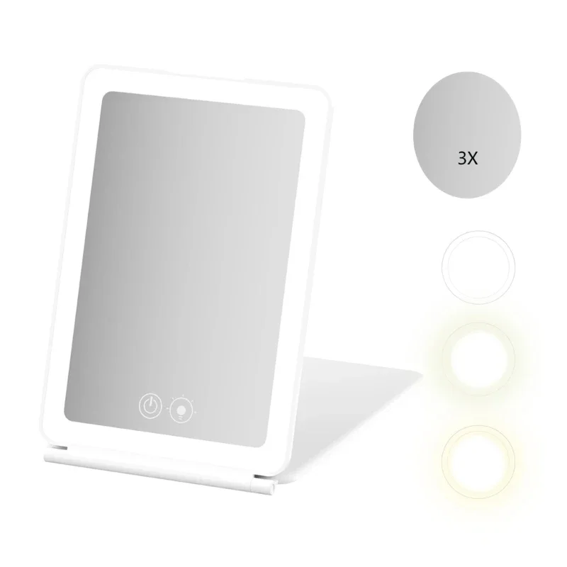 

Перезаряжаемая дорожная лупа для макияжа 72 Светодиодная подсветка Дорожная лупа для макияжа с подсветкой Лупа для макияжа с 3