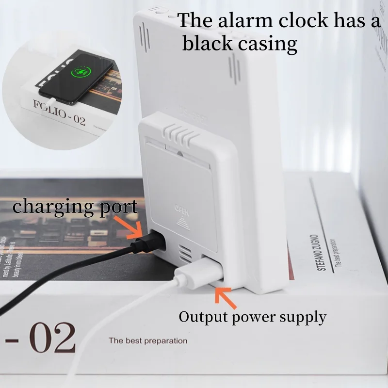 Digital Alarm Clock 3-Level Brightness Dimmable Led Electronic Wall Clock Temperature And Humidity Display Table Clock