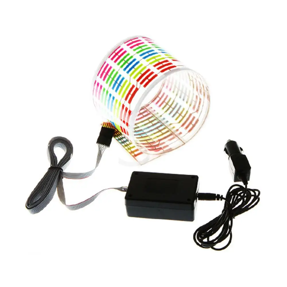 Car Rear Window Sticker Led Sound Activated Equalizer Control Accessorie Box With Rhythm Car Auto Music Lamp Light Flash El V9e0