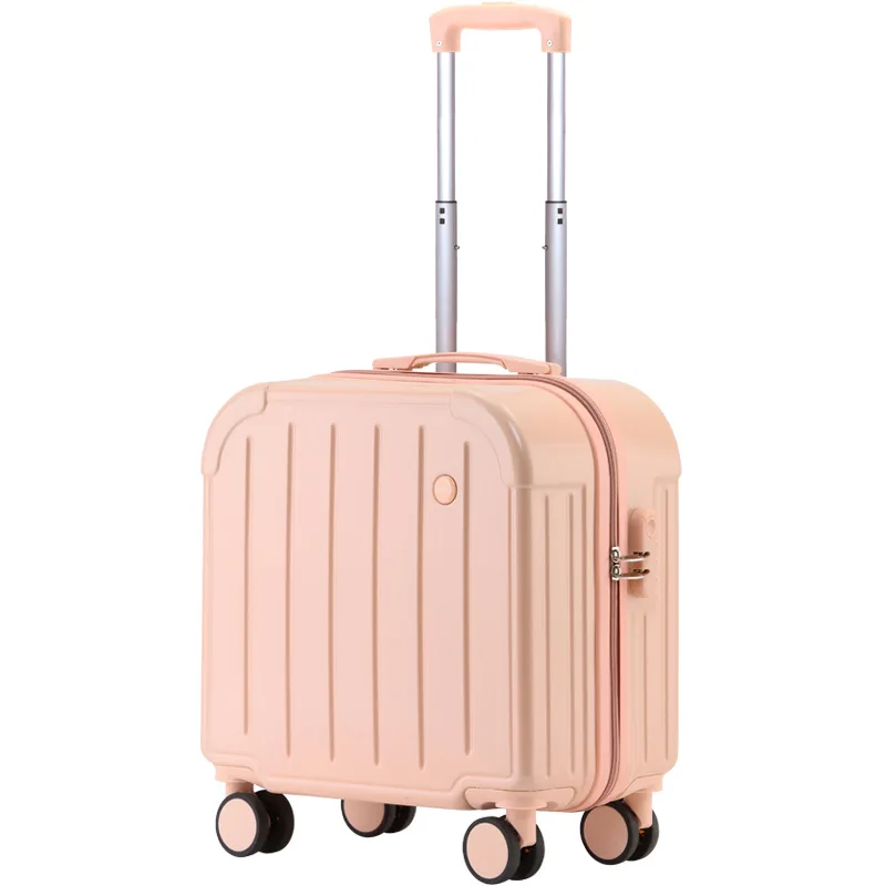 Small 18" Rolling Luggage Women Men Wheel Trolley Box Holiday Travel Clothes Carry Case