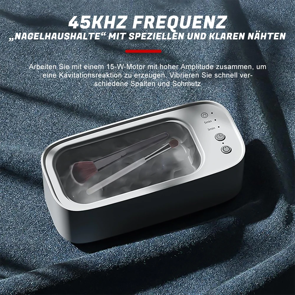 45000Hz Ultrasonic Cleaner 15W High Frequency Vibration Cleaning Machine for Glasses Jewelry Watches Makeup Brushes 6