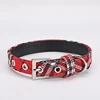 Pet collar plaid cloth dog collar classic PU dog walking dog pet supplies four seasons outing 4