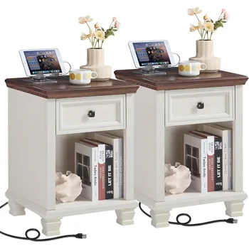 Rustic Farmhouse Side Table Set 1