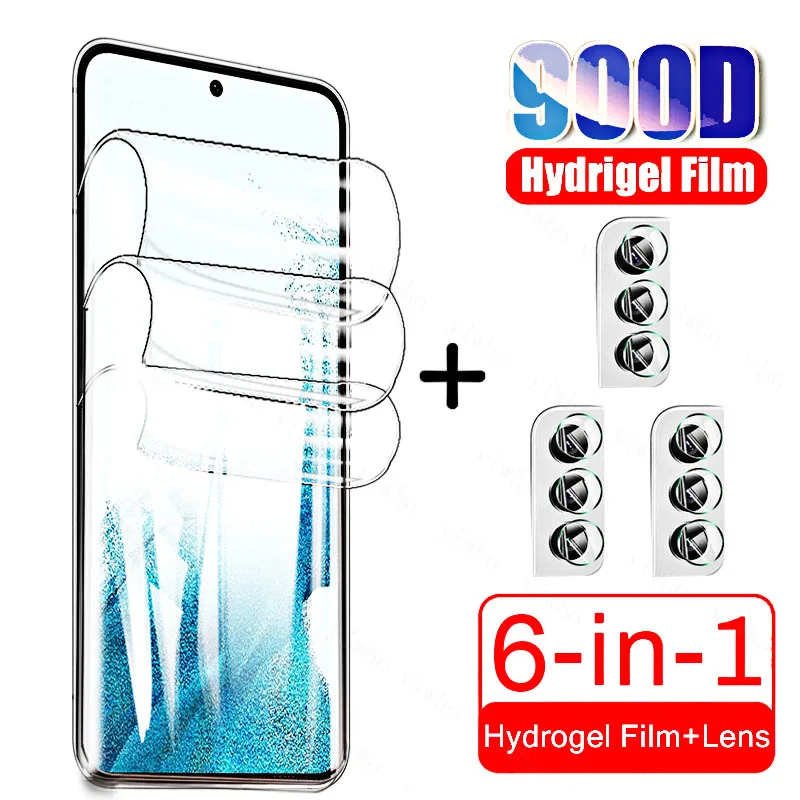 Pellicola Salvaschermo 6In1 Per Samsung Galaxy S22 Ultra Hydrogel Su Samsung Samsung S22 Plus S22Plus S22Ultra S22 + Lente Non Glas