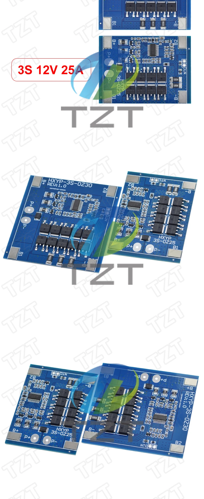 3S 12V 15A 20A 25A 30A BMS 18650 Lithium-Batterie-Schutzplatine 11,1 V 12,6 V Anti-Überladungs-Balance- und Temperaturregelung – Detail 5