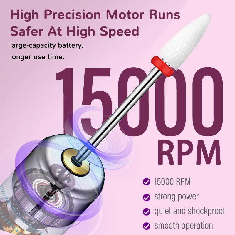 12 in 1 Professional Manicure Pedicure Kit Rechargeable Electric Cordless Nail Drill Nail File Set Hand Foot Care Home Salon Use