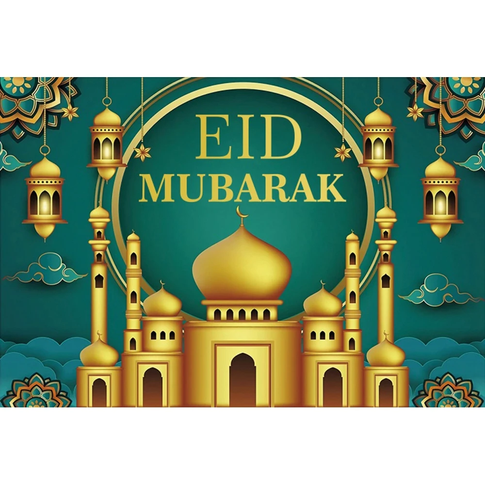 Eid Mubarak EID Al Adha Backdrop Ramadan Kareem Islamic Mosque Lamp Moon Photography Background Photo Studio Photographic Props photo backdrop,photo wallpaper