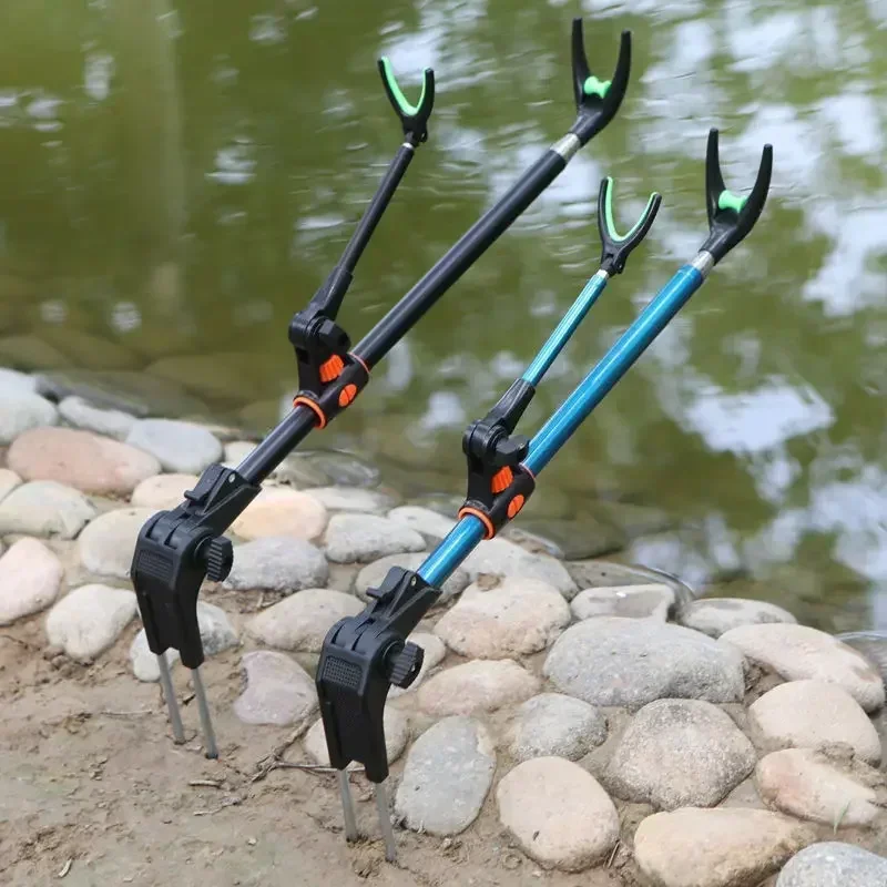 Fishing Rod Bracket New Type Stainless Steel Thickened Telescopic 1.7-Meter Bracket Fishing Rod Dual-Purpose Fishing Tool