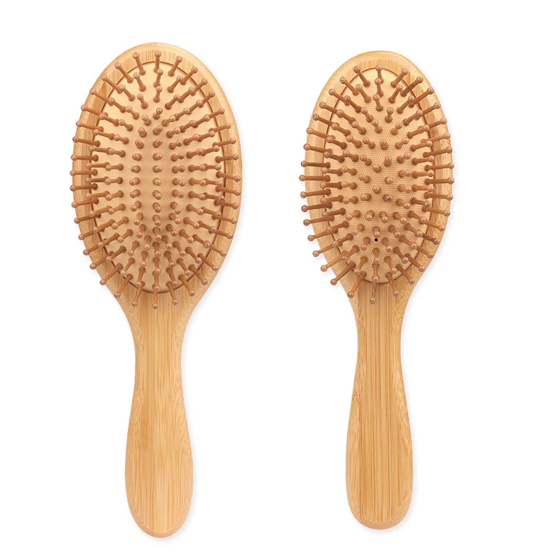 High Quality Natural Bamboo Wooden Massage Hair Brush For Women And Men Wet Or Dry Hair Loss Massaging Scalp Detangling Combs