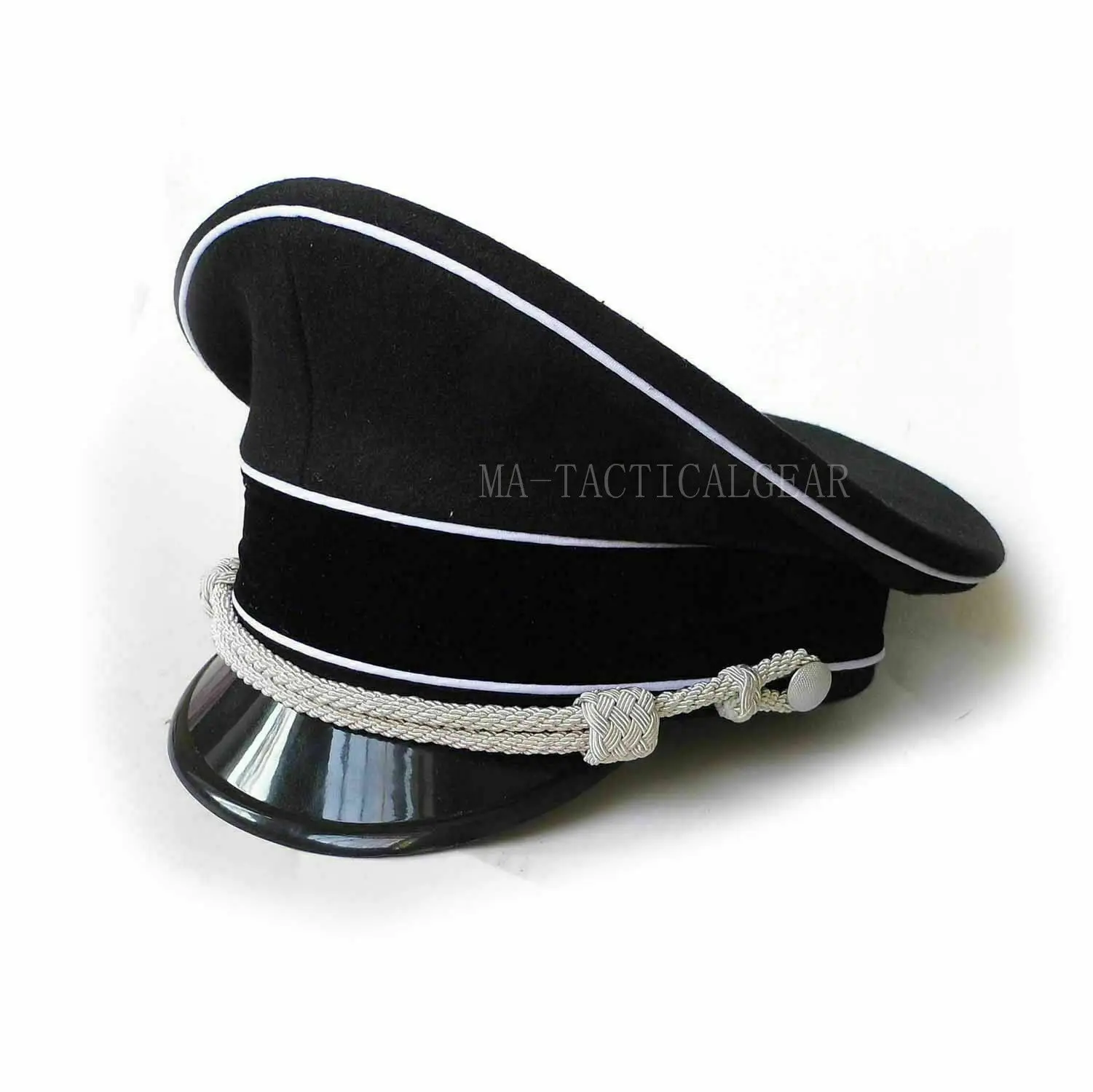 German Army M36 Officer Visor Hat Military Cap Black 57 58 59 60 61 cm WWII WW2 Military REPRO