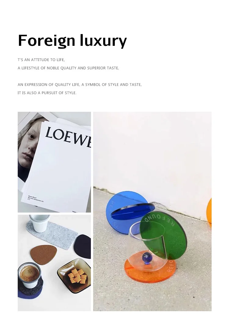 Cup Mat Placemat Acrylic Coaster Simple Stable Heat-resisting Mug Pad Coaster Photography Prop Gadget Customized Printing 19 S8df227bcdf374033a74229ead2fa78eeR