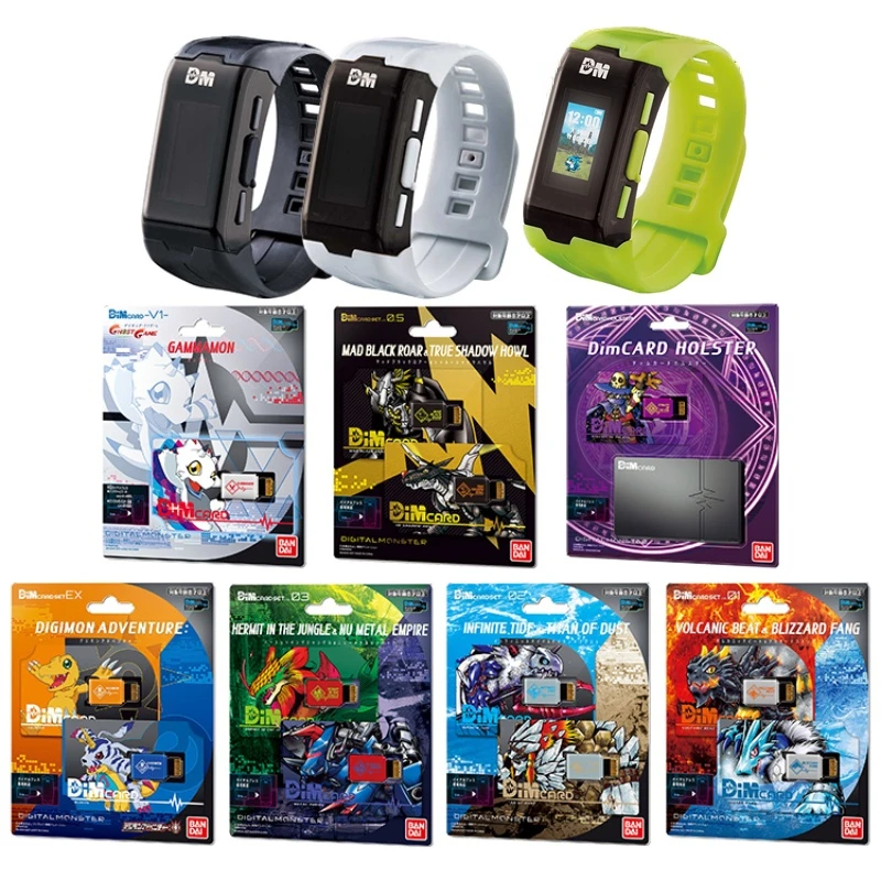 

NEW Bandai DIGIMON ADVENTURE Color Screen Watch Life Bracelet Agumon Gabumon Anime Figures DIM Memory Card Decorate Kids Gifts