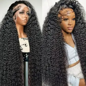 250 Density Deep Wave Lace Front Wig 13x6 Hd Lace Frontal Wig 13x4 Curly Human Hair Wigs For Women 360 Pre Plucked Lace Wig 1