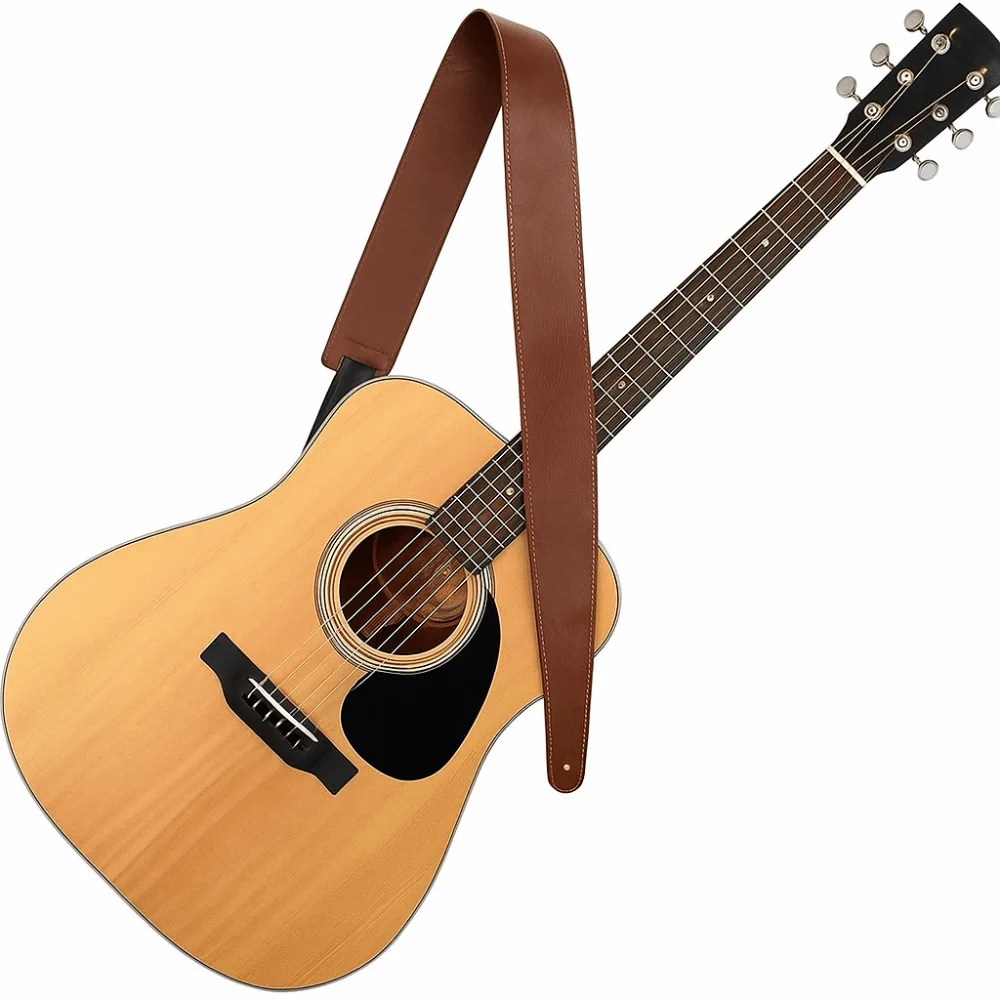 Premium Two-Tone Soft PU Leather Adjustable Guitar Strap