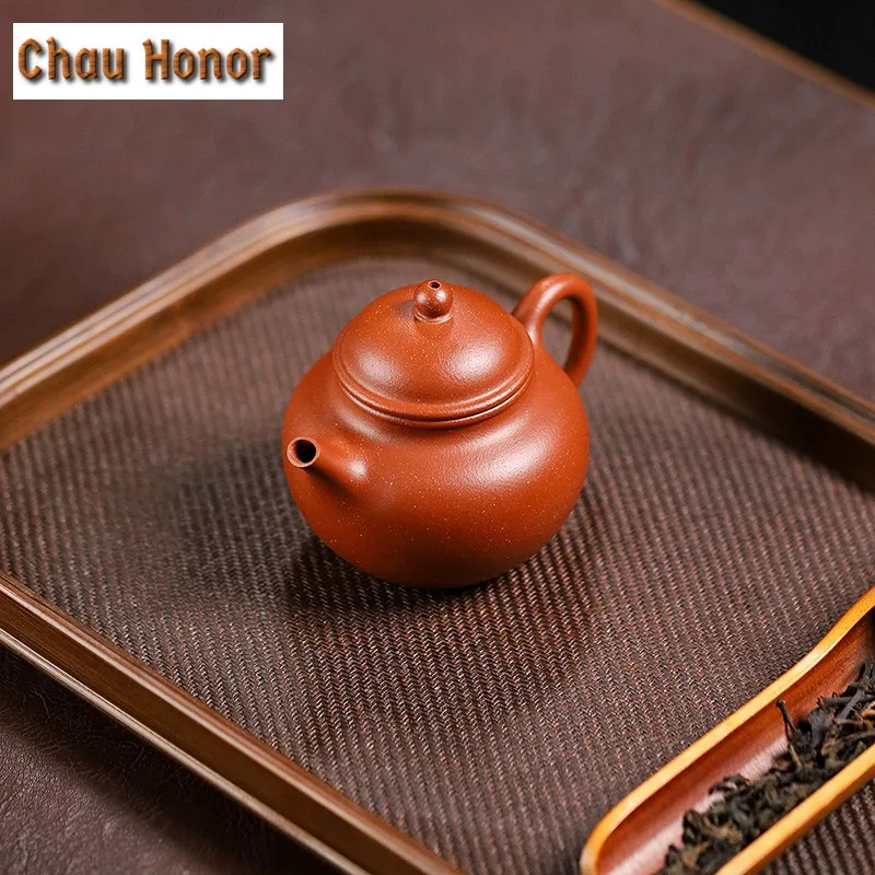 160ml Traditional Yixing Purple Clay Teapots Handmade Rongtian Pot Raw Ore Mud Kettle Chinese Zisha Tea Set Tableware Craft Gift