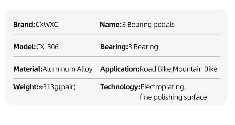 CXWXC Fahrradpedal, verbreitert, 3 abgedichtete Lager, rutschfeste, wasserdichte Fahrradpedale, ultraleichtes Aluminium-MTB-Fahrradpedal – Detail 4