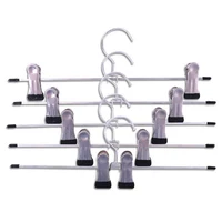 10pcs Coat Hangers Strong Clothes Hanger Drying Rack For Trouser Skirt Pants Non-Slip Stainless Steel Hangers Clothes Adjustable 2
