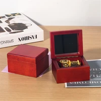 Wooden Vintage Music Box 18 Tones Wind-up Musical Box La Vie En Rose Over The Rainbow Jingle Bells Merry Go Round Birthday Gifts 1