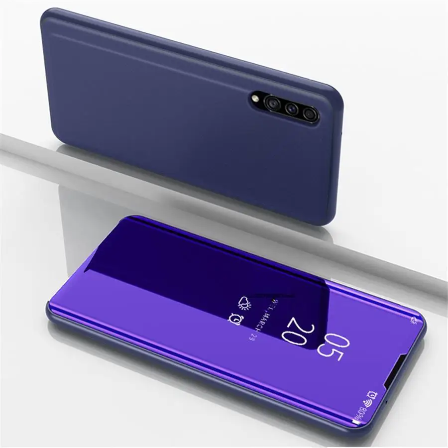 Leather Smart Mirror View Flip Phone Case - Elegant Protective Cover