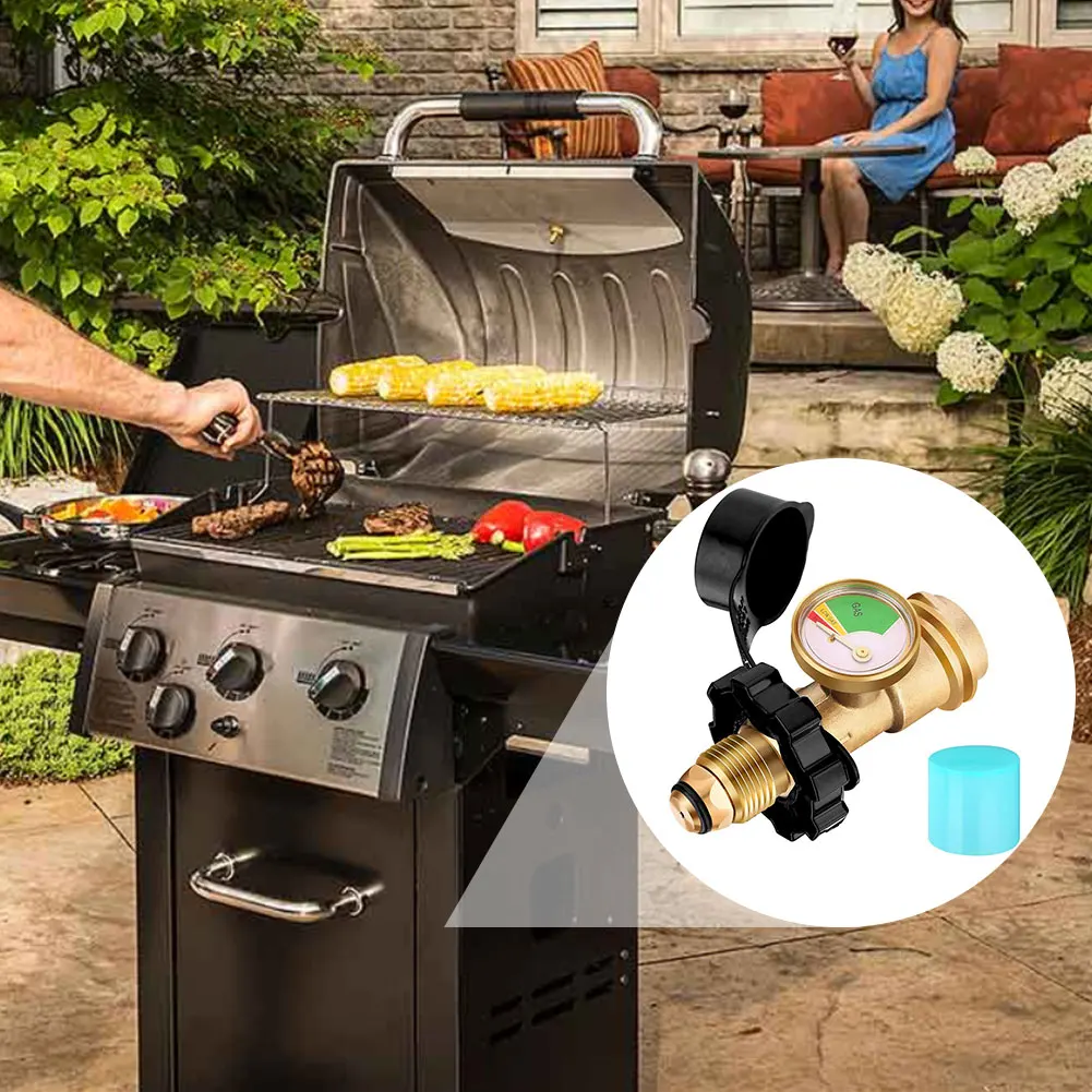 Universal Propane Tank Gauge Convert POL LP Tank Service Valve To QCC1/Type 1 Level Indicator Propane Tank Gas Pressure Meter